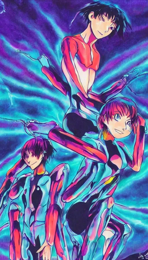 Image similar to psytrance artwork, from evangelion