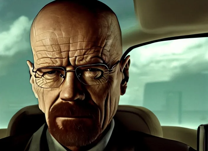 Image similar to film still of Walter White as Gordan Freeman in the Half Life Movie, 4k