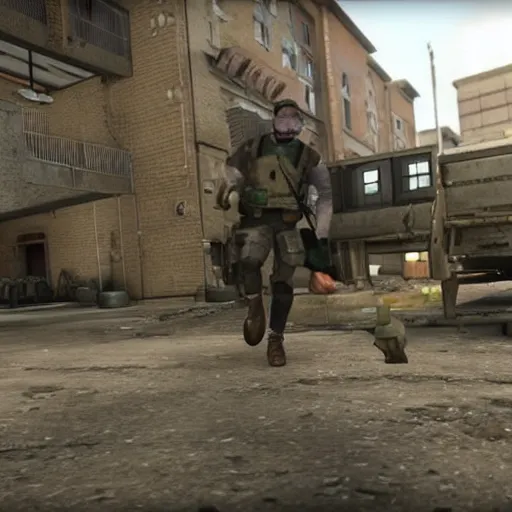 Prompt: My little pony in call of duty 4, inside german building