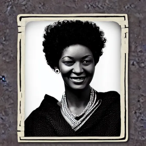 Image similar to photo of an afro woman in the style of george hurrell