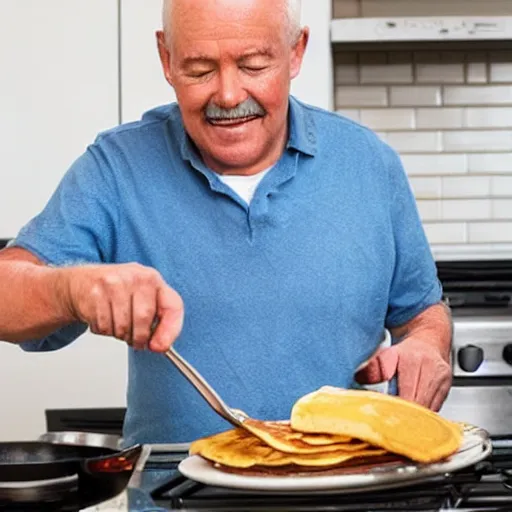 Image similar to old guy cooking pancakes