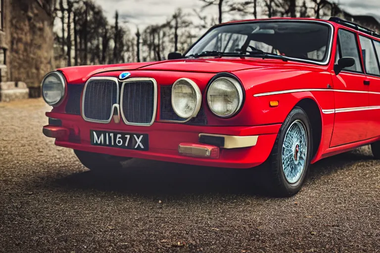 Prompt: 1955 Lancia Delta Integrale BMW M1 estate wagon, XF IQ4, 150MP, 50mm, F1.4, ISO 200, 1/160s, natural light, Adobe Photoshop, Adobe Lightroom, photolab, Affinity Photo, PhotoDirector 365