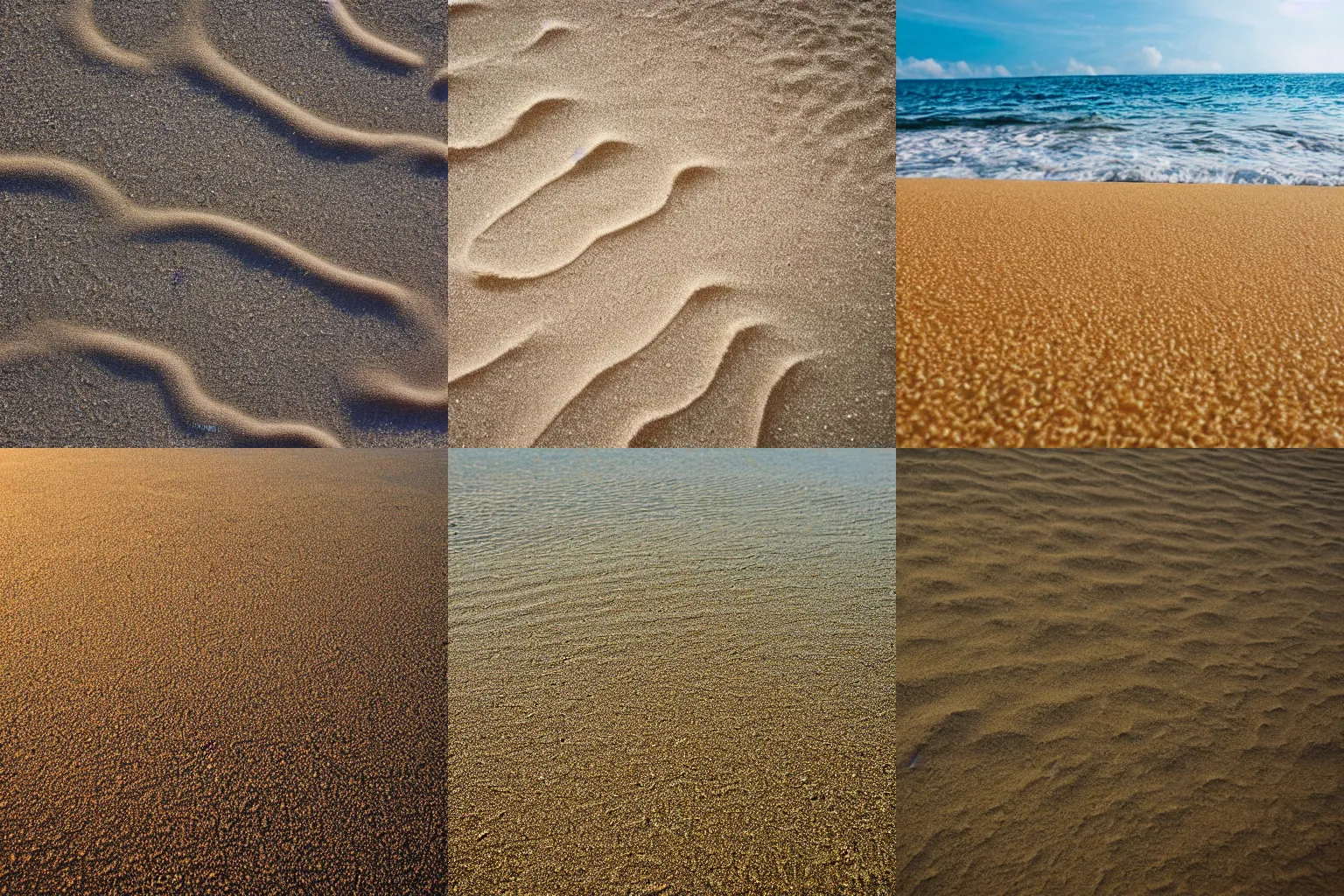 Prompt: closeup sea sand beach
