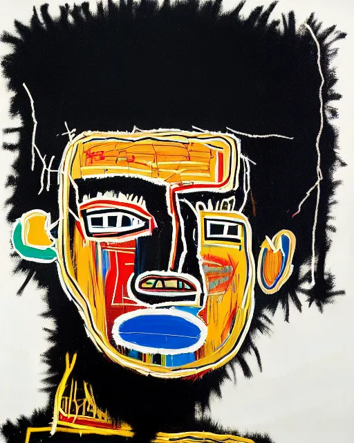 Image similar to A extremely highly detailed majestic hi-res beautiful immaculate head and shoulders award winning painting masterpiece of the face of a strong black african man by Jean-Michel Basquiat, 8k, high textures, hyper sharp, insanely detailed and intricate, super detailed, 8k HDR high quality