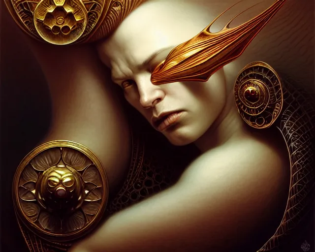 Image similar to !dream low angle shot of a beautiful creature by guillermo del toro, intricate, elegant, highly detailed, centered, digital painting, artstation, concept art, smooth, sharp focus, illustration, artgerm, Tomasz Alen Kopera, Peter Mohrbacher donato giancola, Joseph Christian Leyendecker, WLOP, Boris Vallejo ,