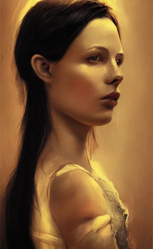 Prompt: a beautiful portrait painting of arwen, by diego velazquez, beautiful composition and structure, high contrast, high saturation, vivid ember colors, cross hatching featured on artstation, shading study, lighting study, studio lighting, pipe smoke, volumetric fog, artistic, cinematic, backlight, rim light, portrait study