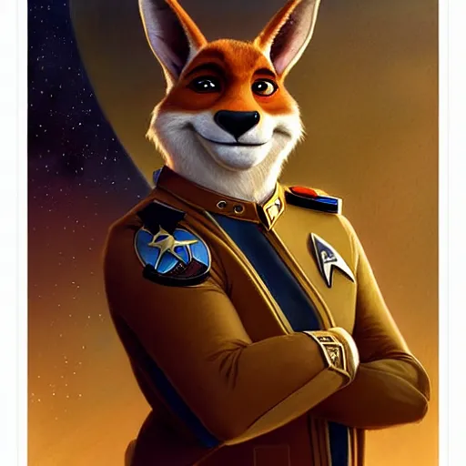 Image similar to a portrait of a roach in a starfleet uniform star trek chief engineer. zootopia fursona furaffinity furry art detailed face highly detailed painting by gaston bussiere craig mullins jc leyendecker gustav klimt artgerm greg rutkowski furry