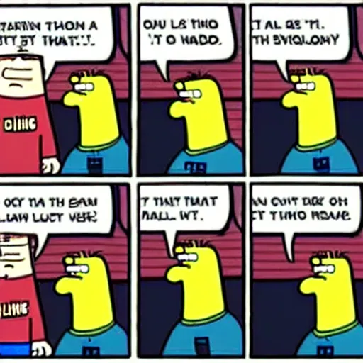 Image similar to 2 panel cartoon of dilbert having a standoff with the police, scott adams,