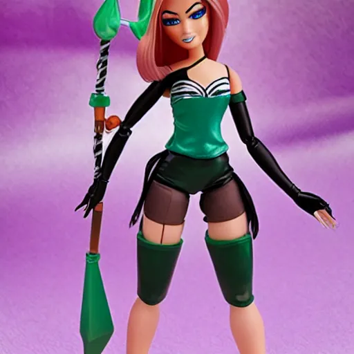 Image similar to league of legends akali as a Barbie doll. PVC figure 12in.