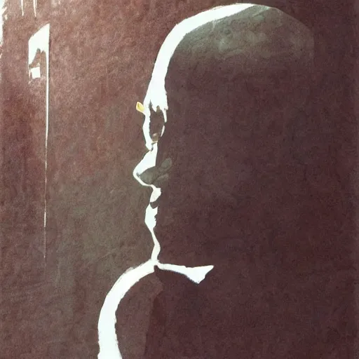 Image similar to Morpheus from The Sandman by Neil Gaiman standing in a doorway leading into the void, portrait, digital art, ultra realistic, highly detailed, HD, artstation, concept art, smooth, sharp focus, illustration, cinematic lighting, comicbook, art by Sam Kieth and Mike Dringenberg