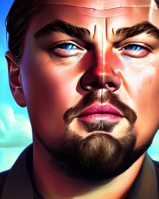 Prompt: detailed portrait of leonardo dicaprio in don't look up, medium - shot, octane render, redshift, smooth, illustration, fairy lighting, clouds in the background, hyperrealistic, by dmitry prozorov, loish, and wlop, trending on artstation, hyperdetailed, hyperrealism