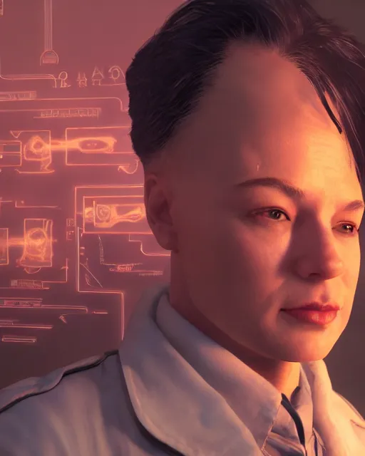 Prompt: Lex Fridman as a scientist. 1980s dystopian Soviet Russia, propaganda screens. Unreal engine, fantasy art by Betty Jiang. Faithfully depicted facial expression, perfect anatomy global illumination, radiant light, detailed and intricate environment