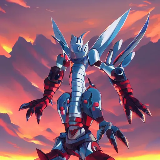 Image similar to gallantmon. digimon. royal knights. mega evolution., behance hd by jesper ejsing, by rhads, makoto shinkai and lois van baarle, ilya kuvshinov, rossdraws global illumination