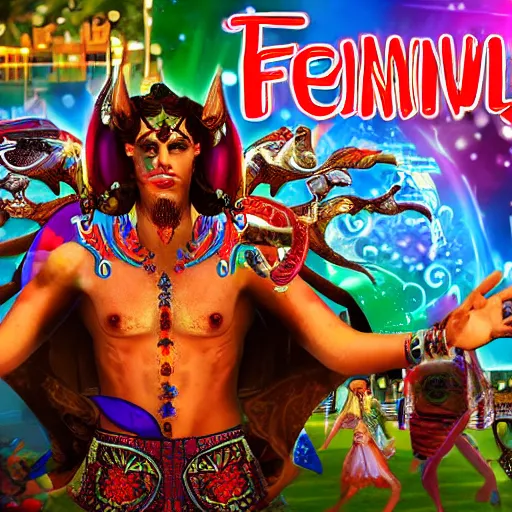 Image similar to djinn playing festival games