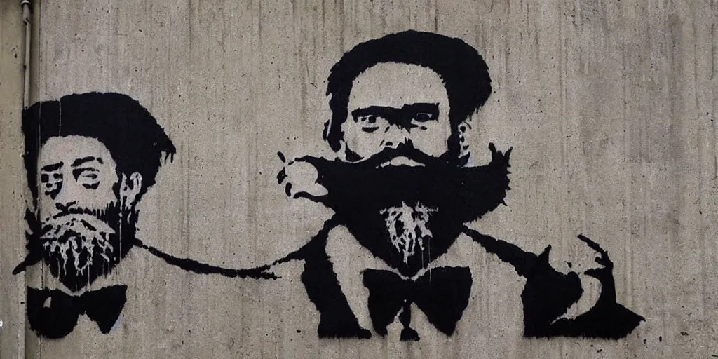 Image similar to bearded nation by banksy