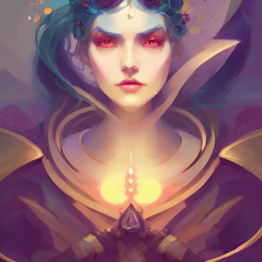 Image similar to a portrait of a beautiful morgan le fay, art by pete mohrbacher and guweiz and ilya kuvshinov, digital art, highly detailed, intricate, sci - fi, sharp focus, trending on artstation hq, deviantart, unreal engine 5, 4 k uhd image