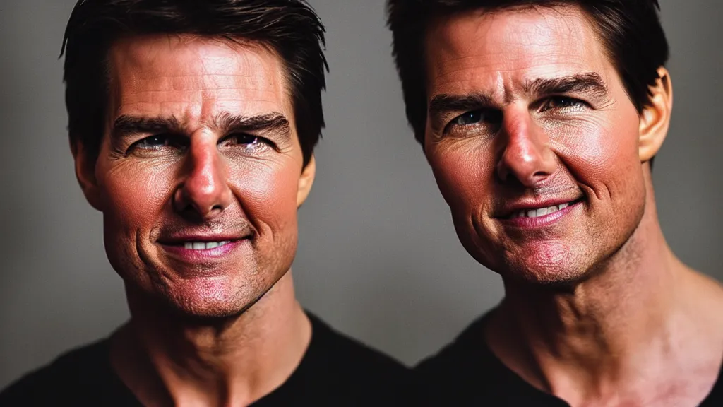 Image similar to A studio portrait of Tom Cruise; f/1.4; 90mm