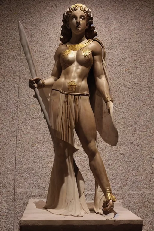 Image similar to an ancient greek statue of she - ra, the princess of power