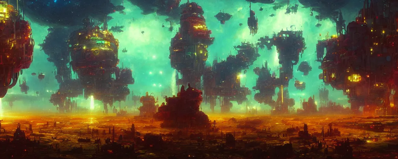 Image similar to ” gravity well to another planet, [ art by paul lehr, cinematic, detailed, epic, widescreen, opening, establishing, mattepainting, photorealistic, realistic textures, octane render ] ”