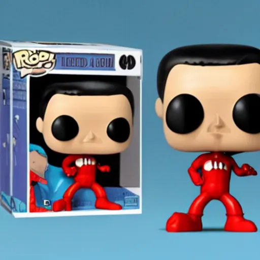 Prompt: Atom ant cartoon character as funko pop from 1965