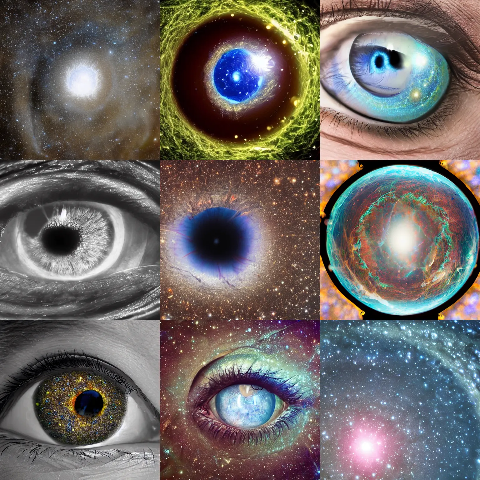 Image similar to the universe in an eye