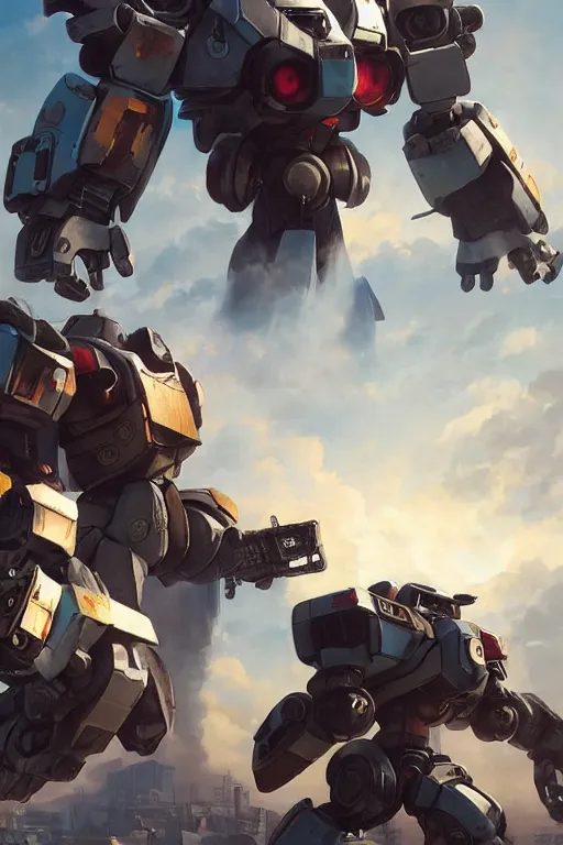 Image similar to mechwarrior 5 : mercenaries mech megaman transformer robot boss tank engine game octane render, 4 k, hd 2 0 2 2 3 d cgi rtx hdr style chrome reflexion glow fanart jesper ejsing, by rhads, makoto shinkai borderlands and by feng zhu rossdraws artstation by digital cinematic pixar and disney unreal zbrush central hardmesh