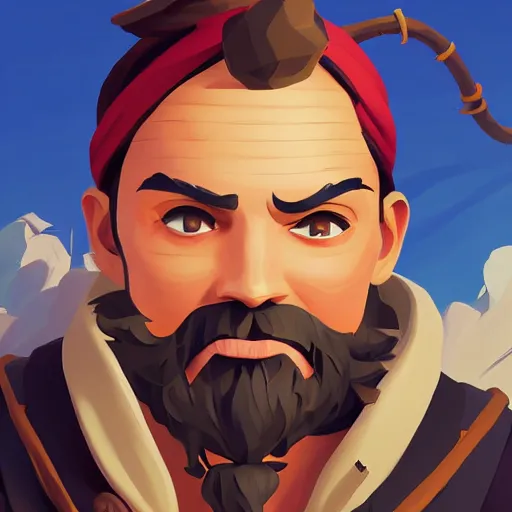 Image similar to painting jack the pirate on sea of thieves game avatar hero smooth face median photoshop filter cutout vector behance hd by jesper ejsing, by rhads, makoto shinkai and lois van baarle, ilya kuvshinov, rossdraws, illustration, art by ilya kuvshinov and gustav klimt