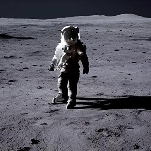 Prompt: portrait of jon snow walking on the moon