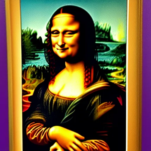 Image similar to a Mona Lisa painted by a 3 year old child with cryons,