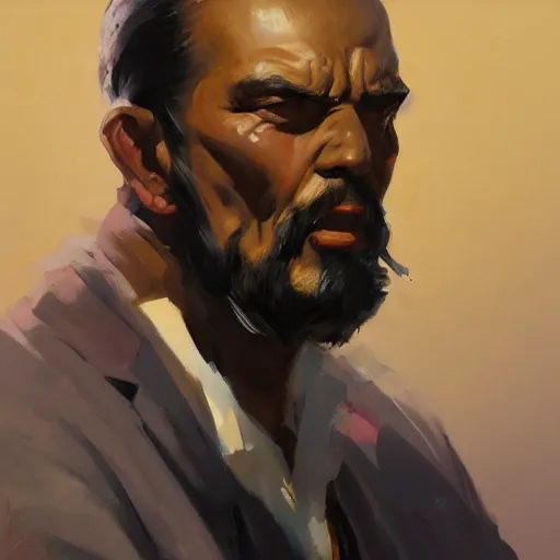 Image similar to greg manchess portrait painting of aku, medium shot, asymmetrical, profile picture, organic painting, sunny day, matte painting, bold shapes, hard edges, street art, trending on artstation, by huang guangjian and gil elvgren and sachin teng