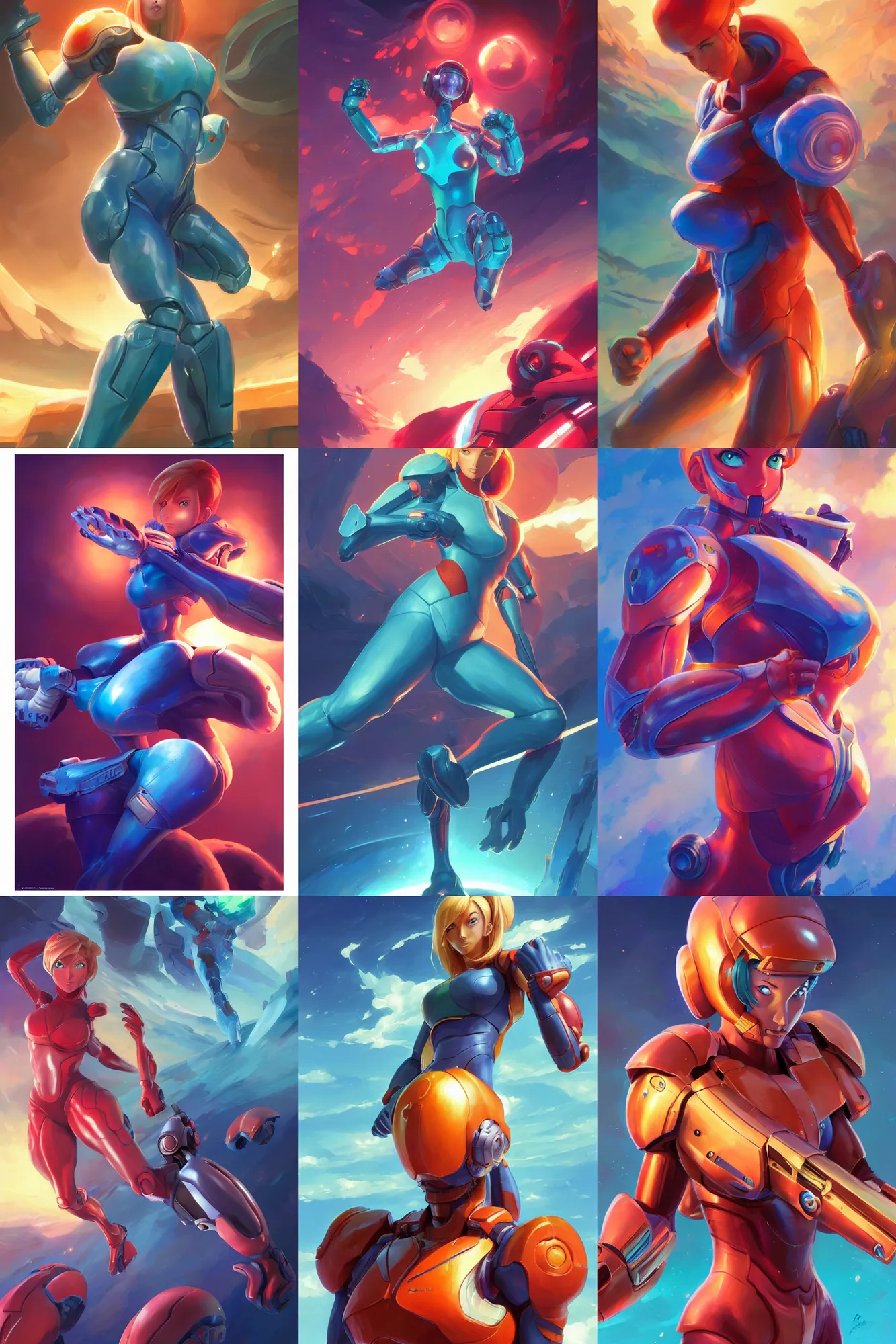 Prompt: gorgeous samus aran by Jesper Ejsing, by RHADS, Makoto Shinkai and Lois van baarle, ilya kuvshinov, rossdraws global illumination