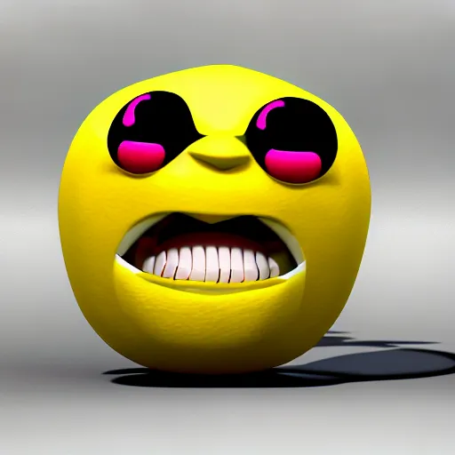 Prompt: an angry lemon, furious, character render concept