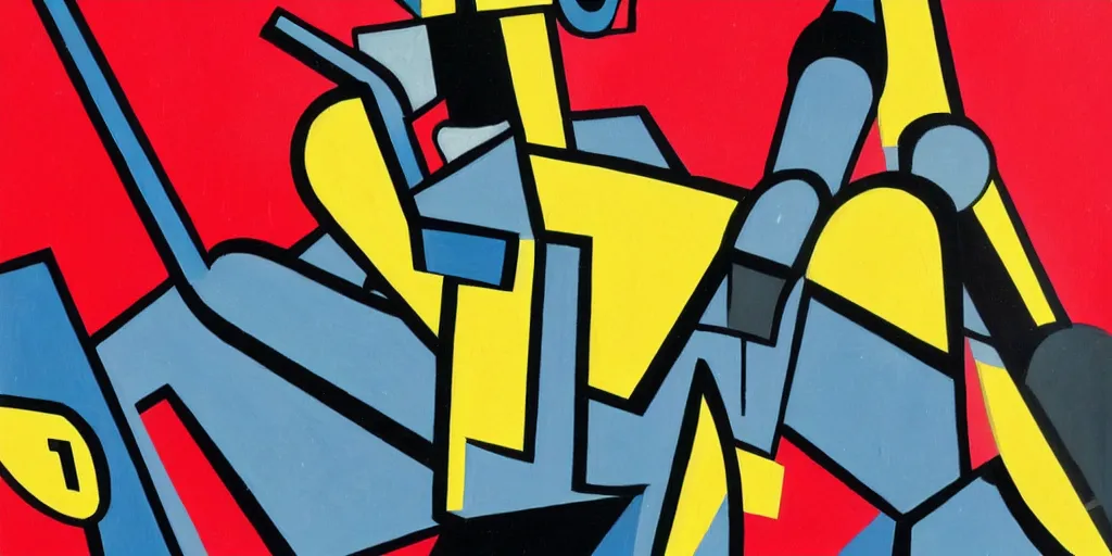 Image similar to A new painting by Fortunato Depero depicting a robot