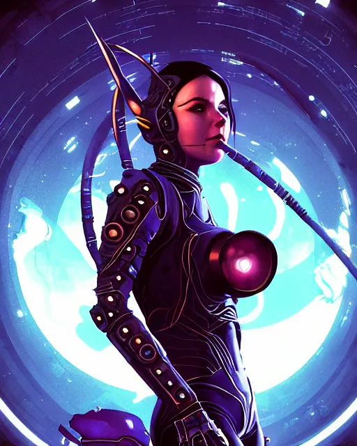 Prompt: a fed up cyber astro woman in a dynamic pose like from skyrim and elden ring and grand theft auto and overwatch, character portrait, portrait, close up, concept art, intricate details, extremely detailed, realistic vintage scifi poster, beautiful figure, style of chris foss, rodger dean, moebius, michael whelan, lumi, and gustave dore, deep color, flash