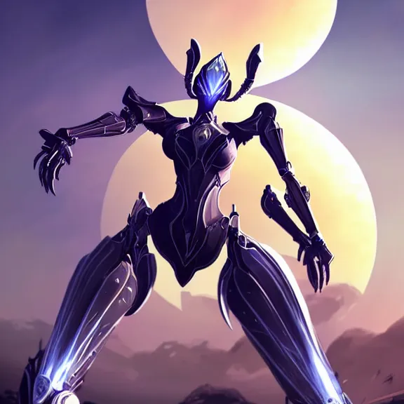 Image similar to highly detailed giantess shot, exquisite warframe fanart, looking up at a giant beautiful majestic saryn prime female warframe, as a stunning anthropomorphic robot female hot dragon, looming over you, elegantly posing over you, on a beach on sunset, sleek bright white armor, camera between towering detailed robot legs, looking up, proportionally accurate, anatomically correct, sharp detailed robot dragon paws, two arms, two legs, camera close to the legs and feet, giantess shot, furry shot, upward shot, ground view shot, leg and hip shot, elegant shot, epic low shot, high quality, captura, realistic, sci fi, professional digital art, high end digital art, furry art, macro art, giantess art, anthro art, DeviantArt, artstation, Furaffinity, 3D realism, 8k HD octane render, epic lighting, depth of field