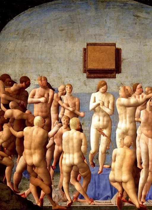 Image similar to renaissance painting of a realistic and precise fire painted, gemetrically precise, painted by piero della francesca, high quality, no blur, 4 k