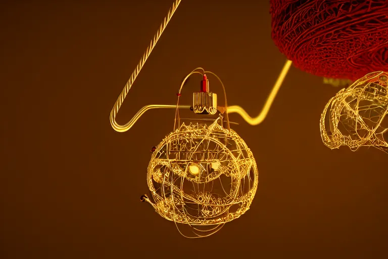 Image similar to a detailed concept art of a jingle bell made from wire and lights, trending on artstation, digital art, 4 k, intricate, octane render, sharp focus