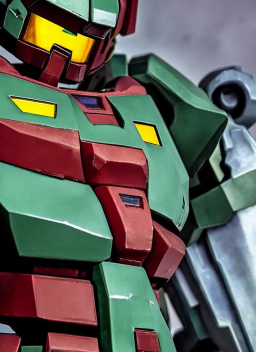 Prompt: master chief gundam, closeup, highly detailed, dramatic