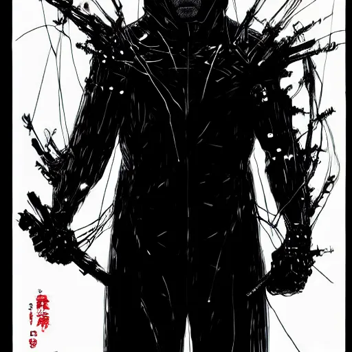 Image similar to Joe Biden looking sinister, by Tsutomu Nihei, highly detailed