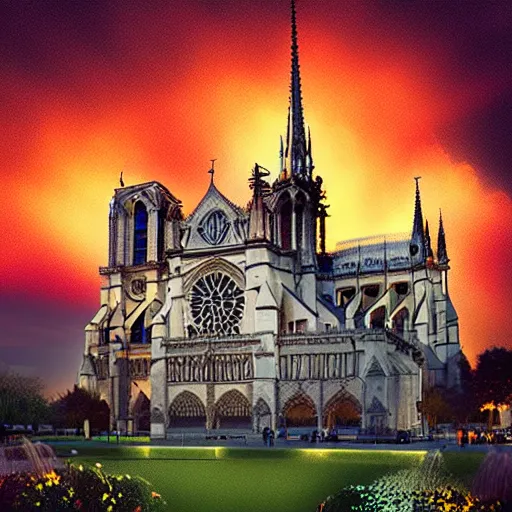 Prompt: “minions laughing as the Notre dame burns behind them, 4k, digital art, award winning”