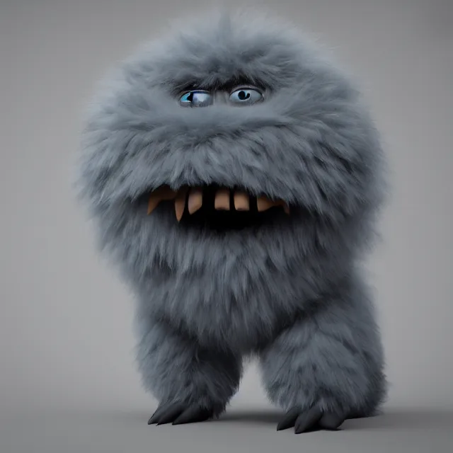 Image similar to ultra realistic fluffy monster designed by balenciaga, dark cinematic, volumetric, realistic, 3 d render, cinematic lighting, ray tracing, cinematic, unreal engine 5, unreal engine render, octane render, hyper realistic, photo, 8 k