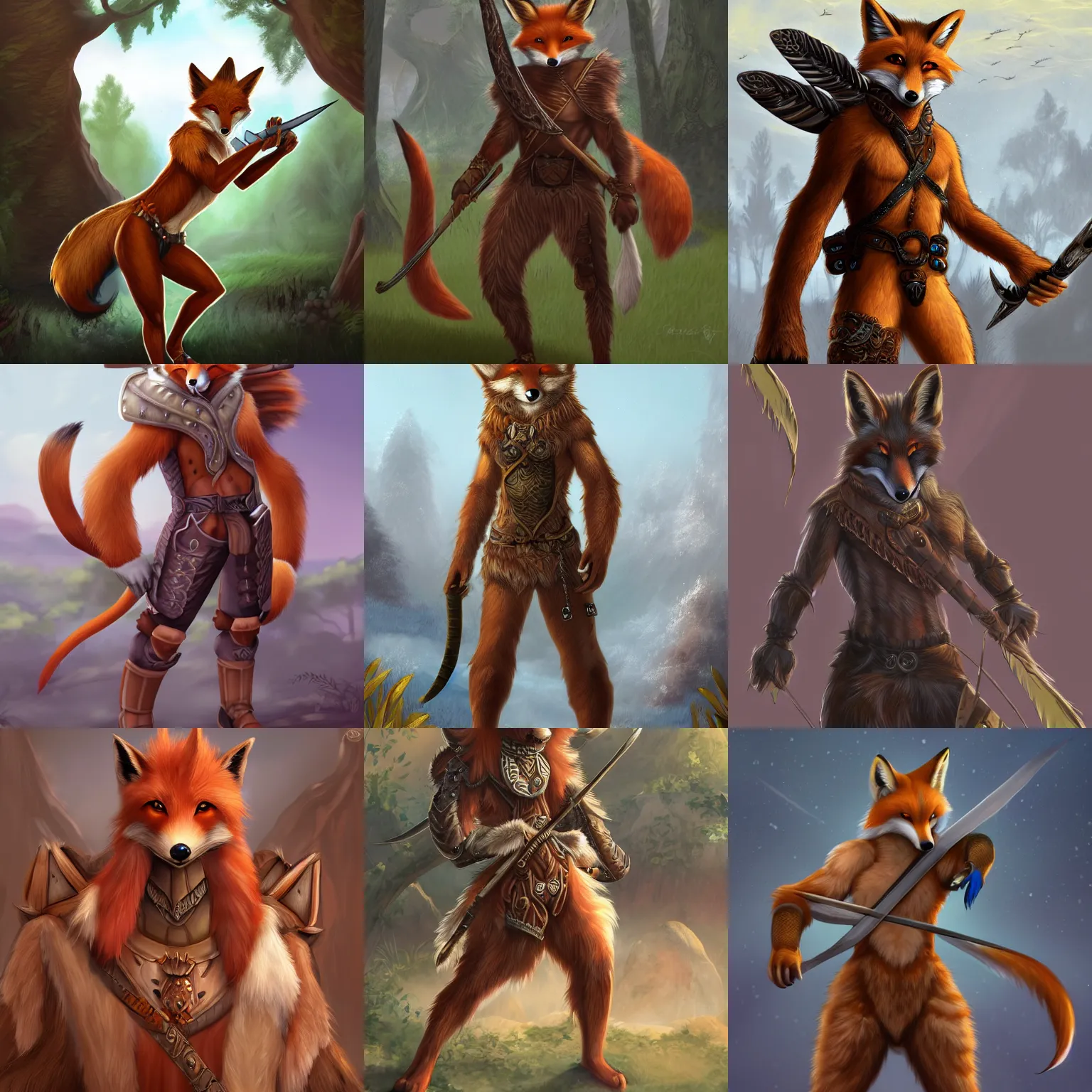 Prompt: award-winning extremely detailed anthro FurAffinity fantasy art of a handsome cute male natural warrior fox with a long tail, 4k, trending on FurAffinity