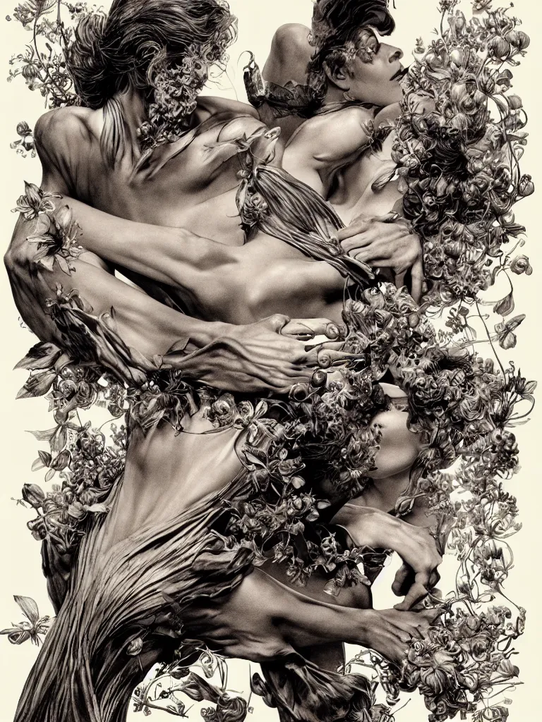 Image similar to fragrance advertising campaign by bernie wrightson, highly detailed