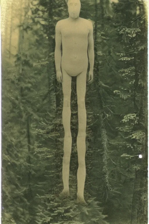 Image similar to man made of forest, surreal, 1 9 1 0 polaroid photo