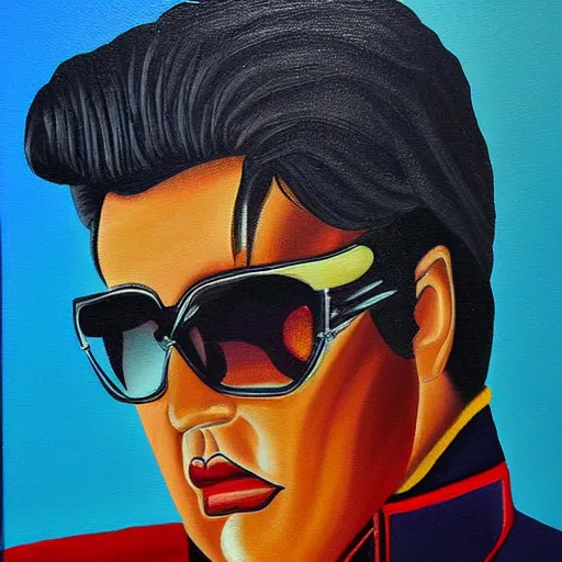 Prompt: velvet elvis painting