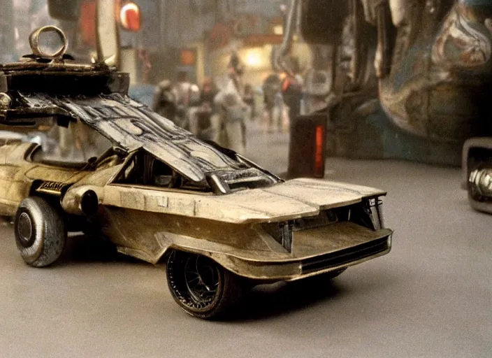 Prompt: vehicle from the ancient Roman science fiction film Blade Runner