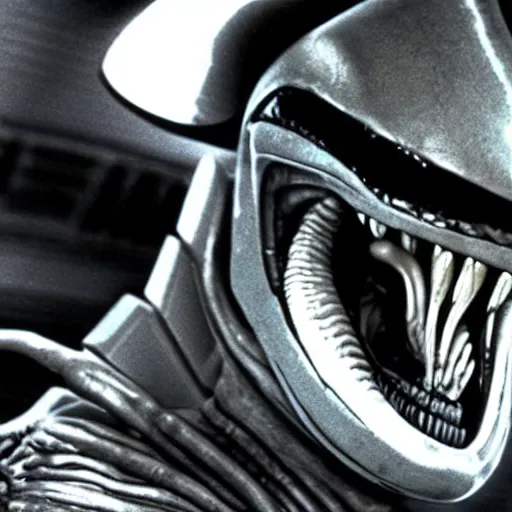 Image similar to patrick stewart as the xenomorph in alien 1 9 7 9, 4 k hd film still