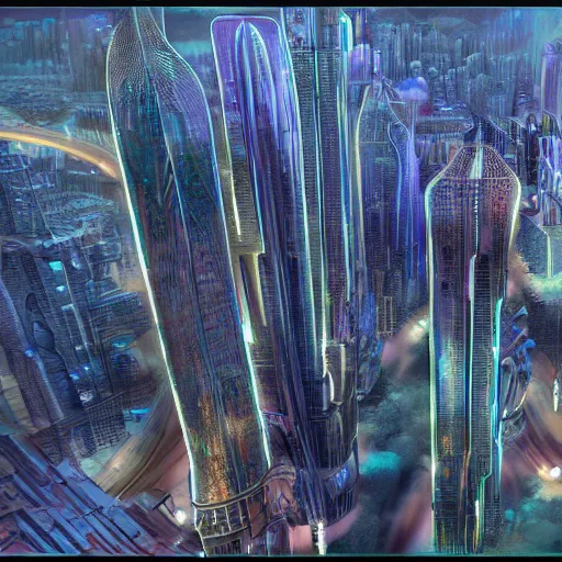 Image similar to futuristic city, megabuildings, detailed, 4 k
