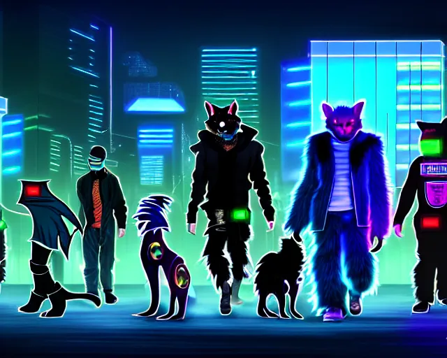 Image similar to high - resolution photograph from a cyberpunk era furry fandom convention ( midwest furfest 2 0 4 7 ), taking place after the genetic revolution and quantum singularity. photorealistic.