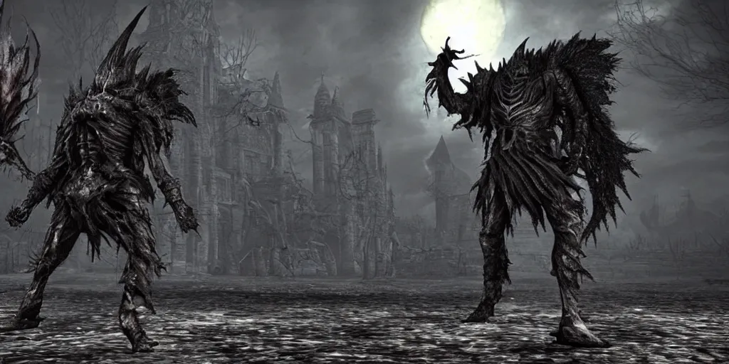 Image similar to minion as a darksouls boss, horror, hd, screenshot,